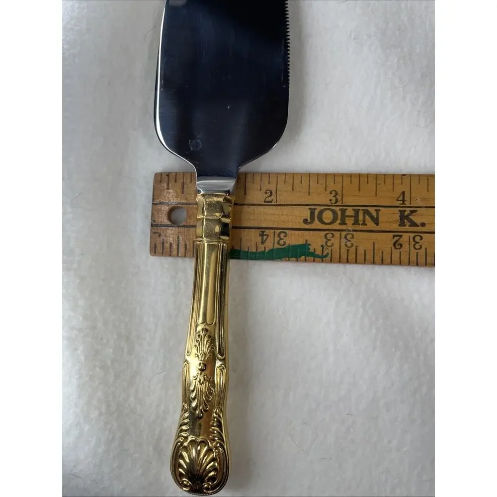 Heartline Stainless Steel Cake Server with Goldtone Handle